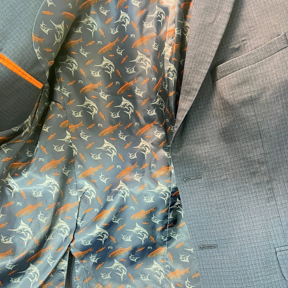 Ted Baker London Endurance Wool Blend Blue Modern Fit Two Button Blazer 42R - Picture 4 of 11